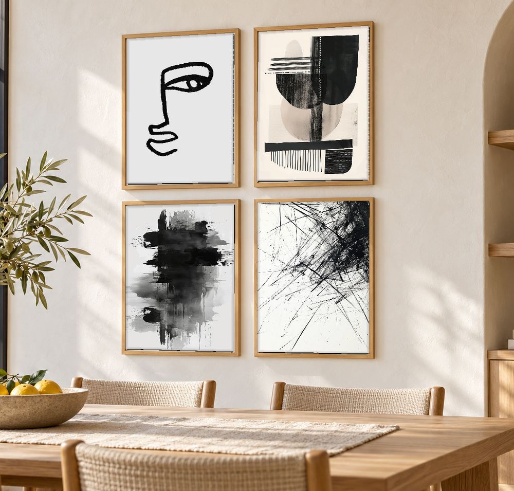 Set de 4 cuadros decorativos que combinan