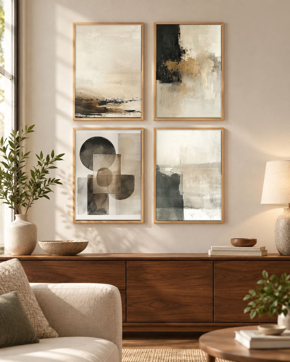 Set de 4 cuadros decorativos que combinan