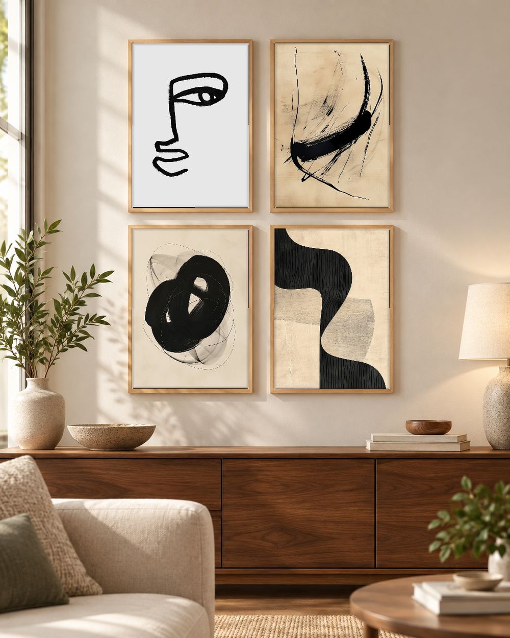 Set de 4 cuadros decorativos que combinan
