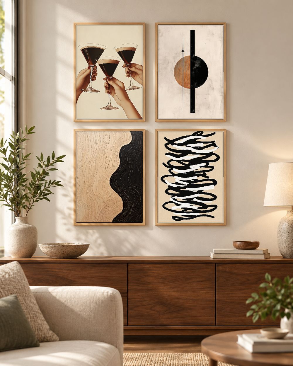 Set de 4 cuadros decorativos que combinan