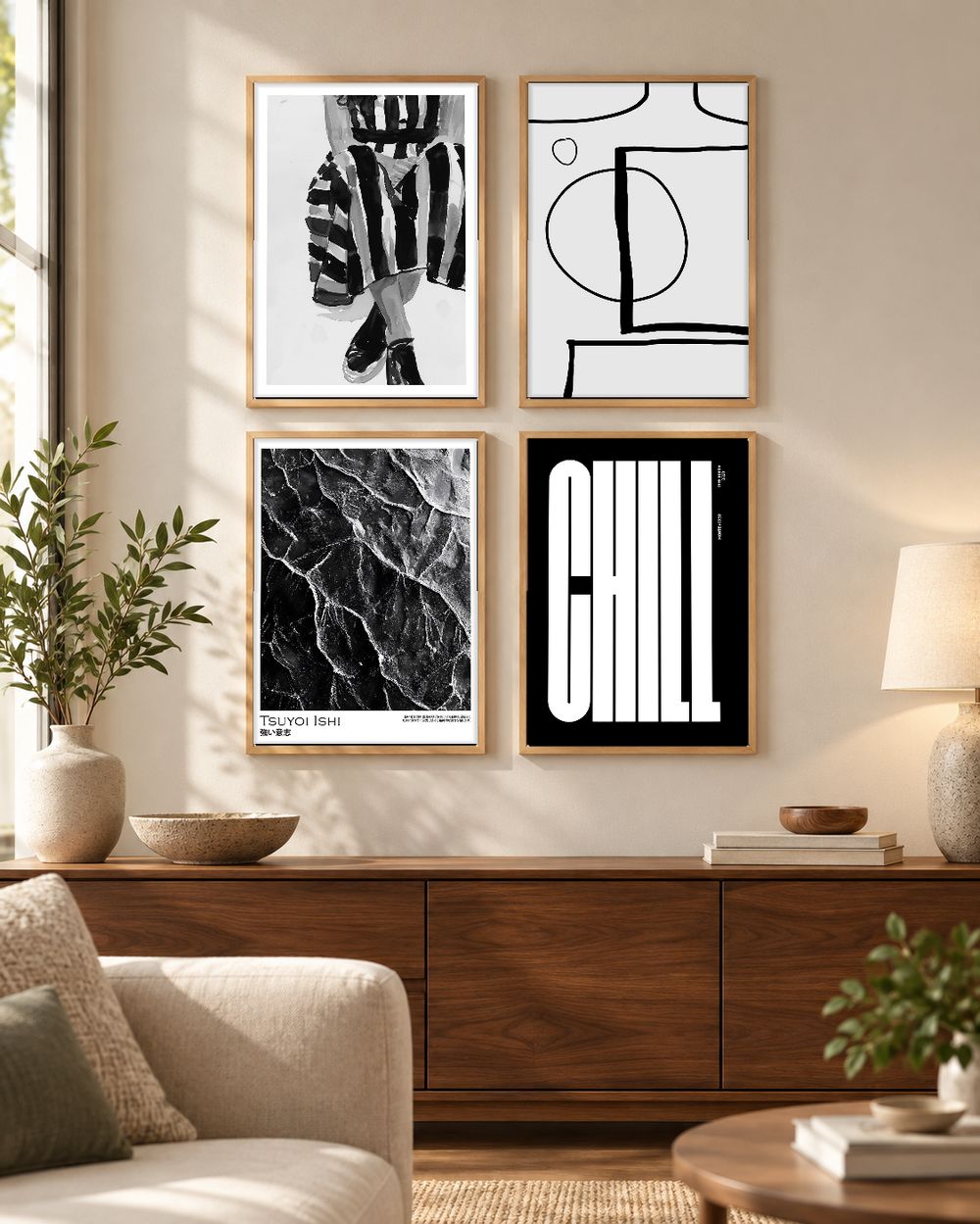 Set de 4 cuadros decorativos que combinan