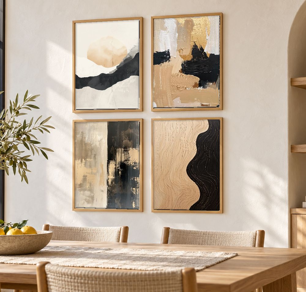 Set de 4 cuadros decorativos que combinan