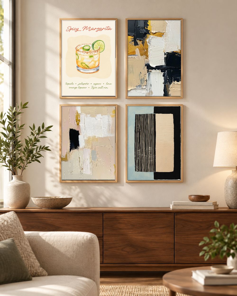 Set de 4 cuadros decorativos que combinan