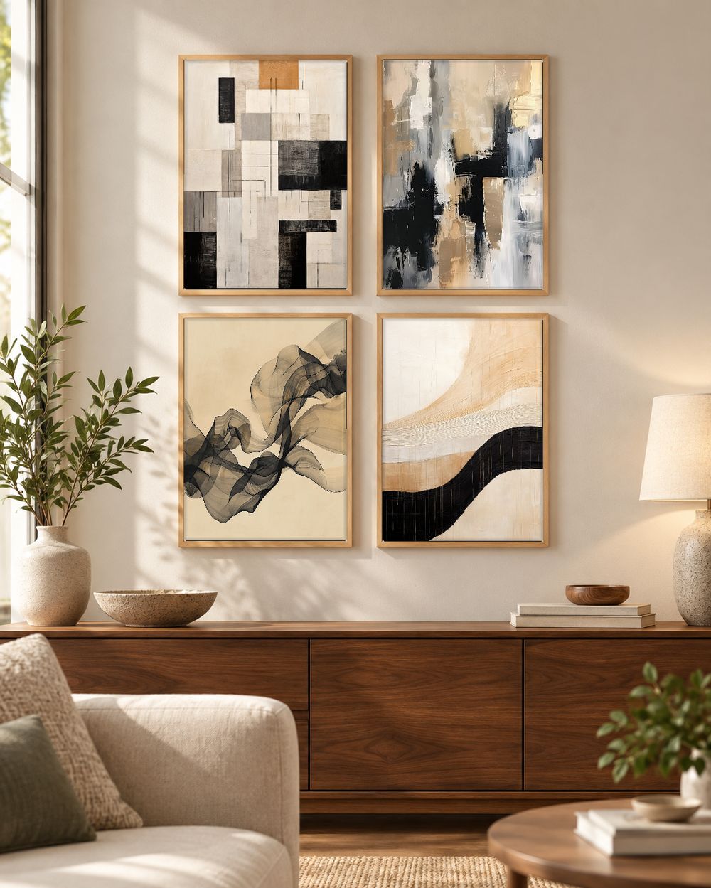 Set de 4 cuadros decorativos que combinan