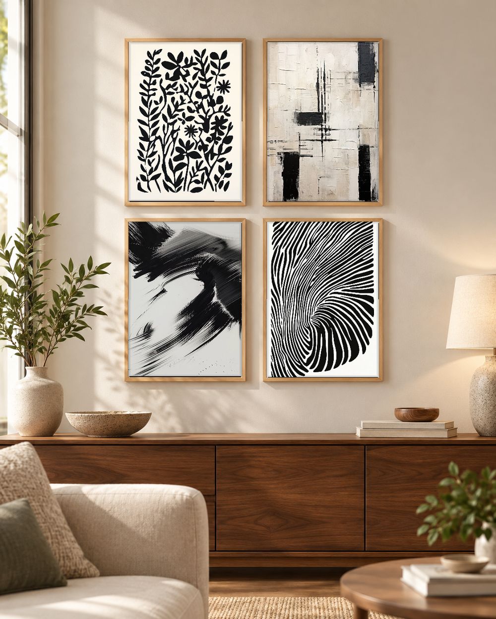Set de 4 cuadros decorativos que combinan