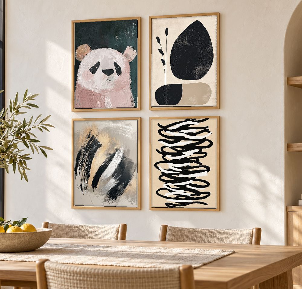 Set de 4 cuadros decorativos que combinan