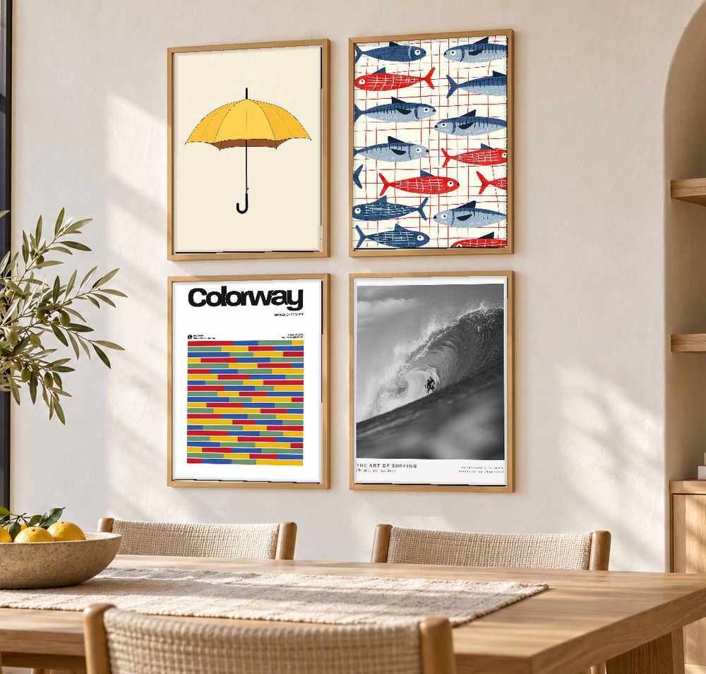 Set de 4 cuadros decorativos que combinan