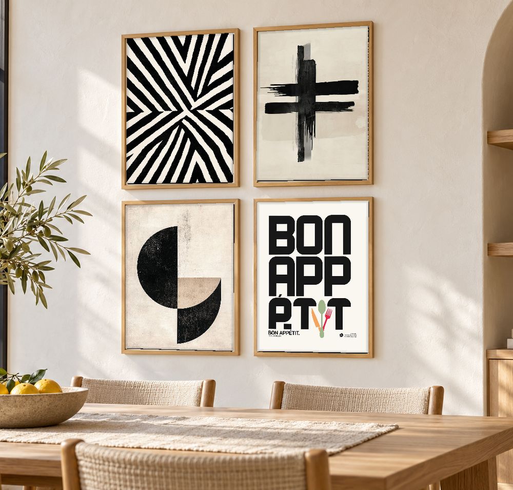 Set de 4 cuadros decorativos que combinan