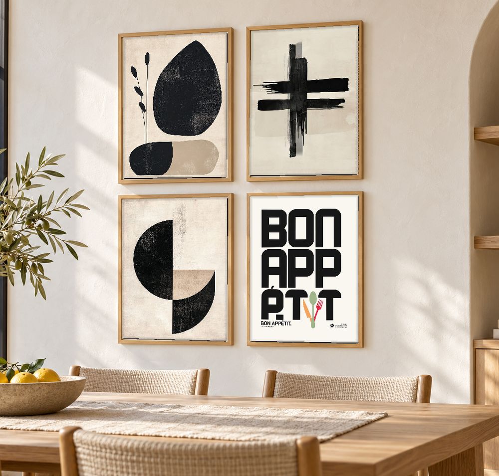 Set de 4 cuadros decorativos que combinan