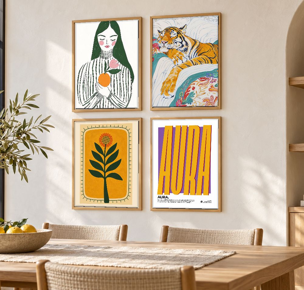 Set de 4 cuadros decorativos que combinan