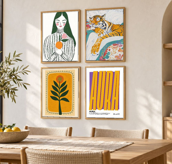 Set de 4 cuadros decorativos que combinan