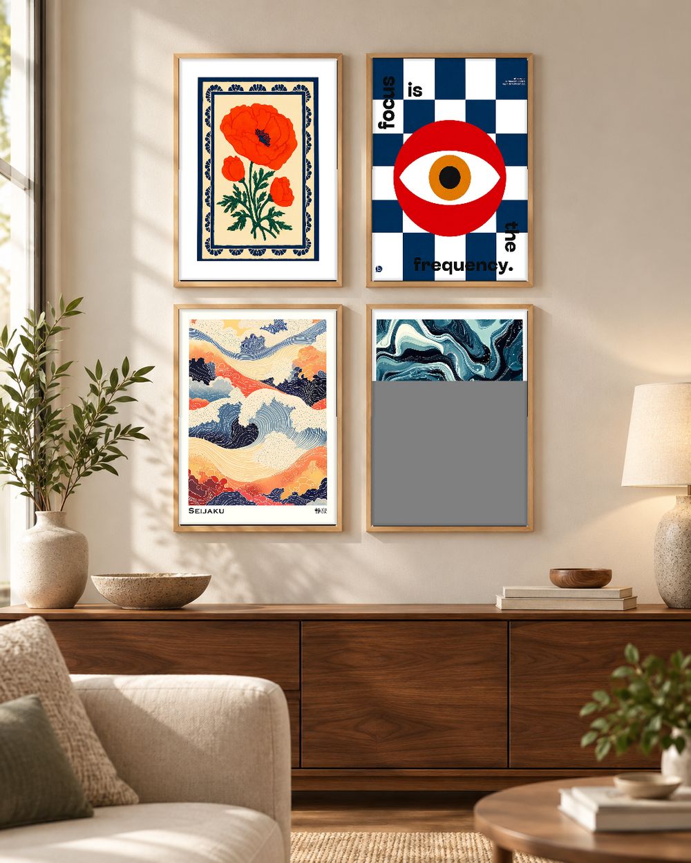 Set de 4 cuadros decorativos que combinan