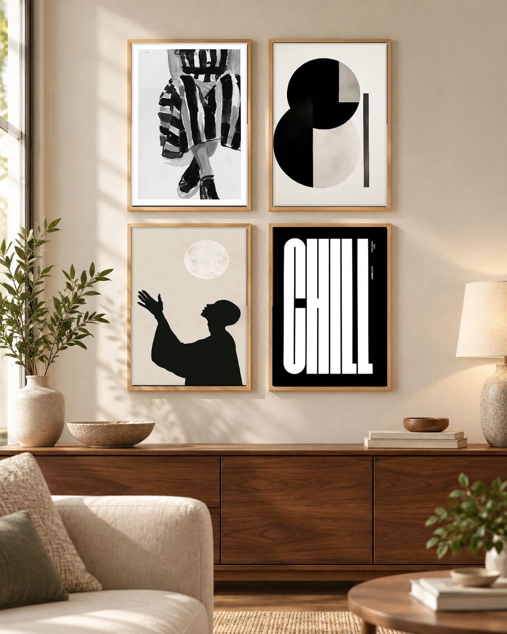 Set de 4 cuadros decorativos que combinan