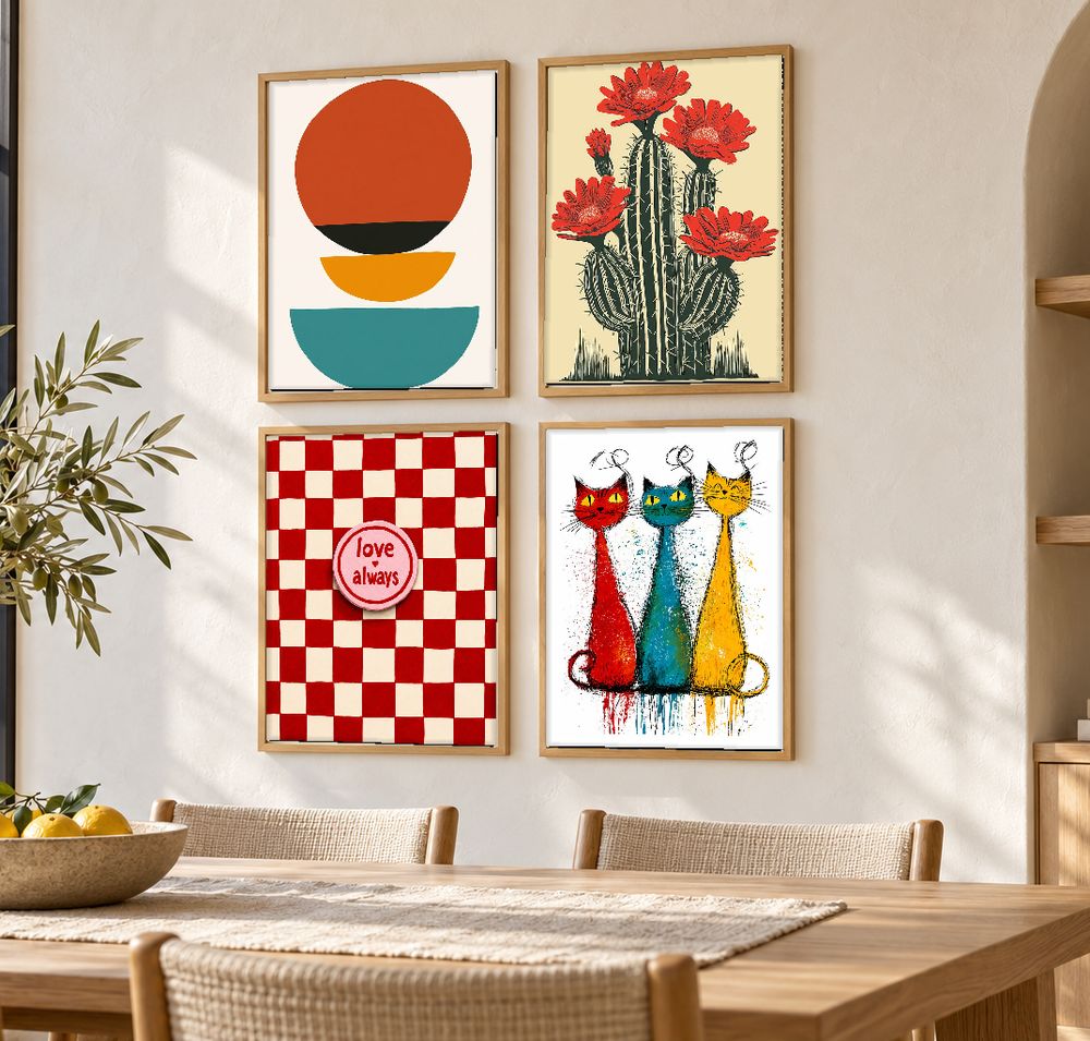 Set de 4 cuadros decorativos que combinan
