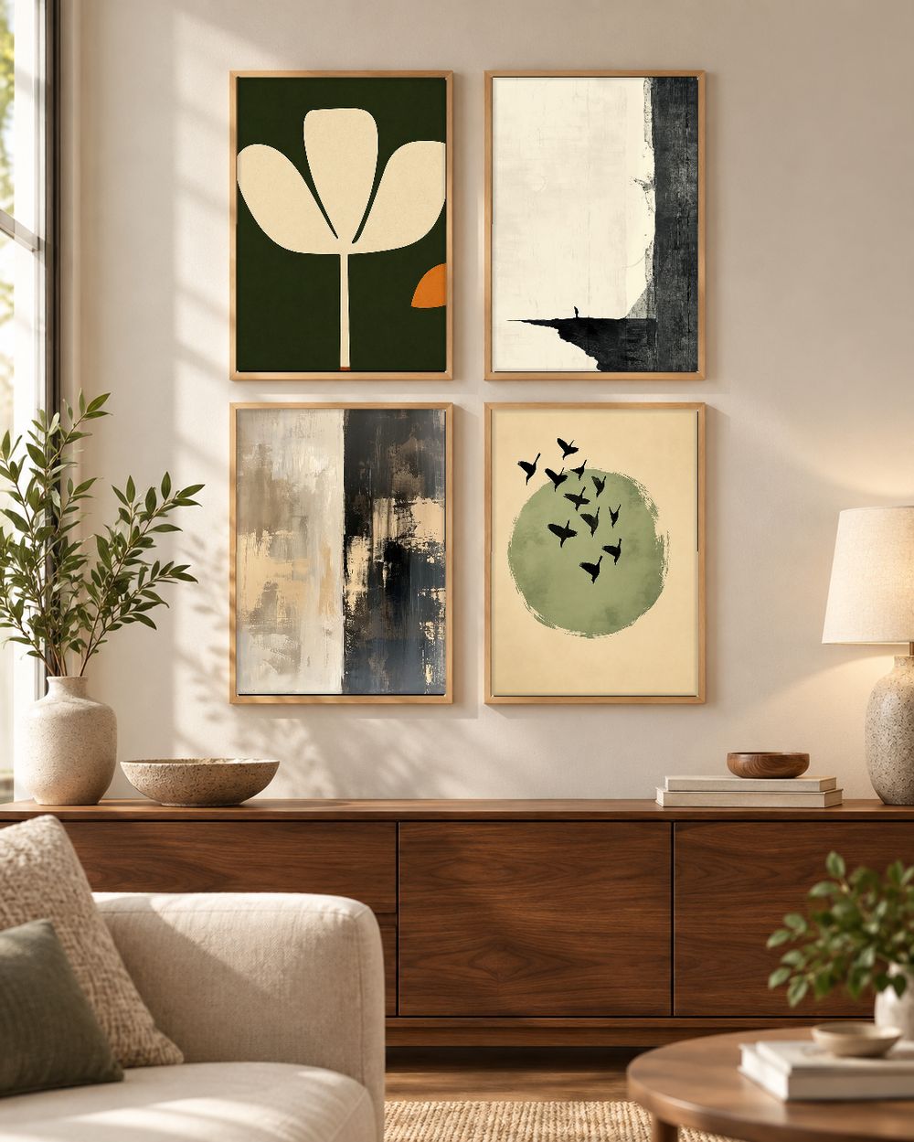 Set de 4 cuadros decorativos que combinan