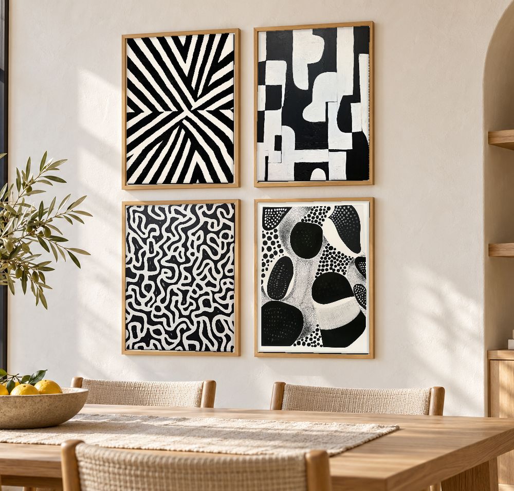 Set de 4 cuadros decorativos que combinan