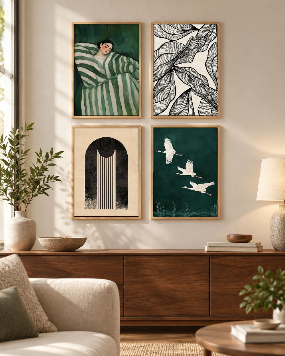 Set de 4 cuadros decorativos que combinan