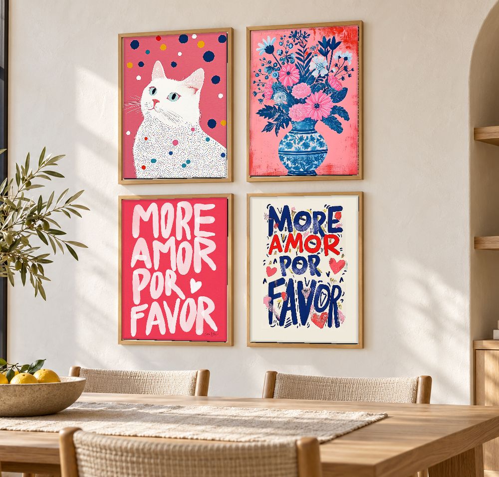 Set de 4 cuadros decorativos que combinan