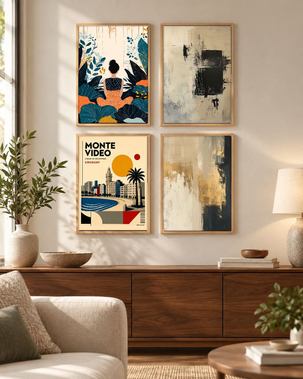 Set de 4 cuadros decorativos que combinan