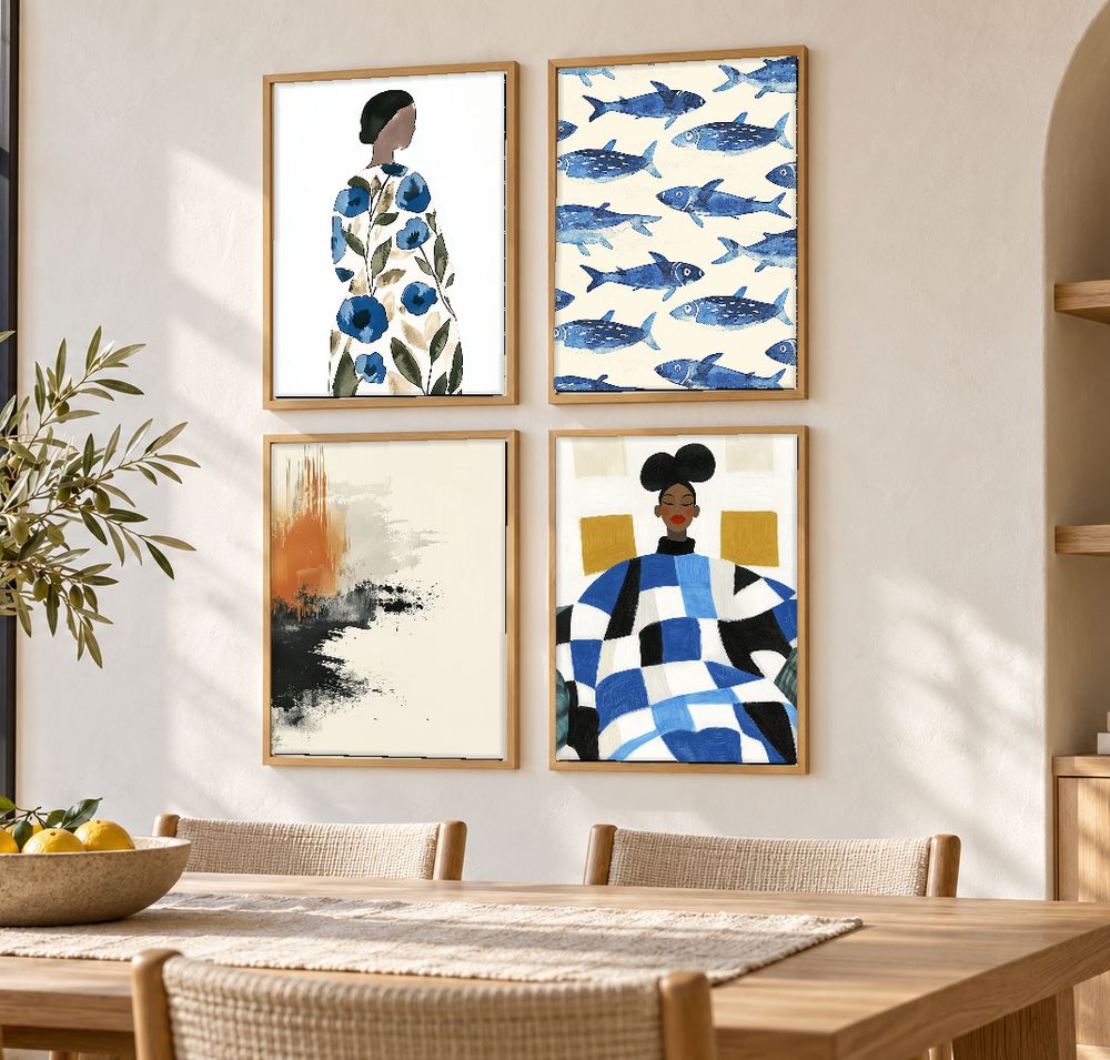 Set de 4 cuadros decorativos que combinan