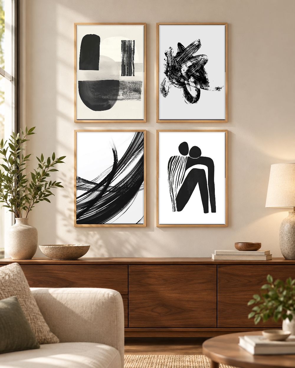 Set de 4 cuadros decorativos que combinan