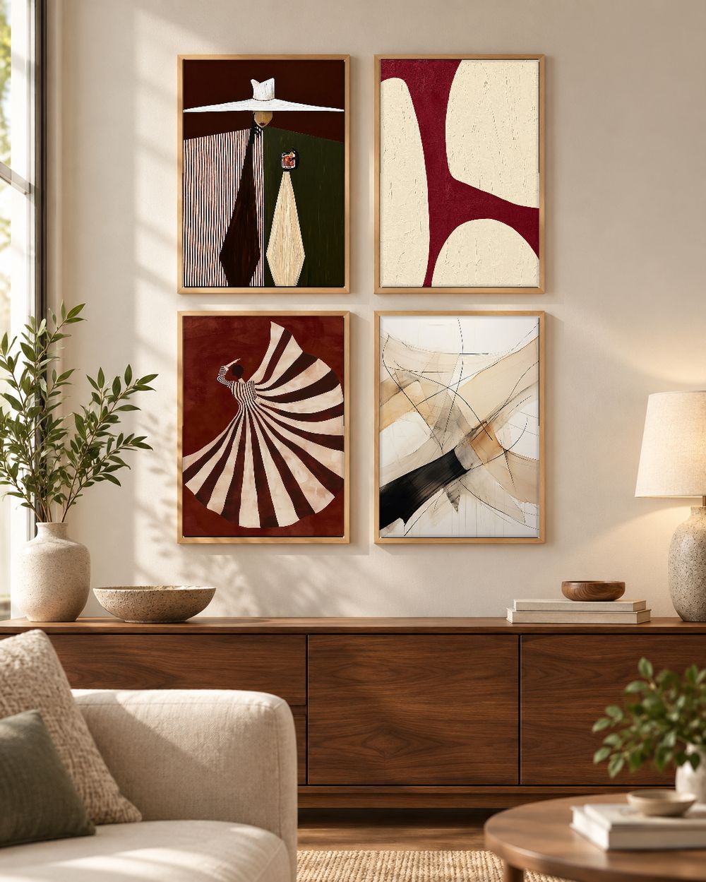 Set de 4 cuadros decorativos que combinan