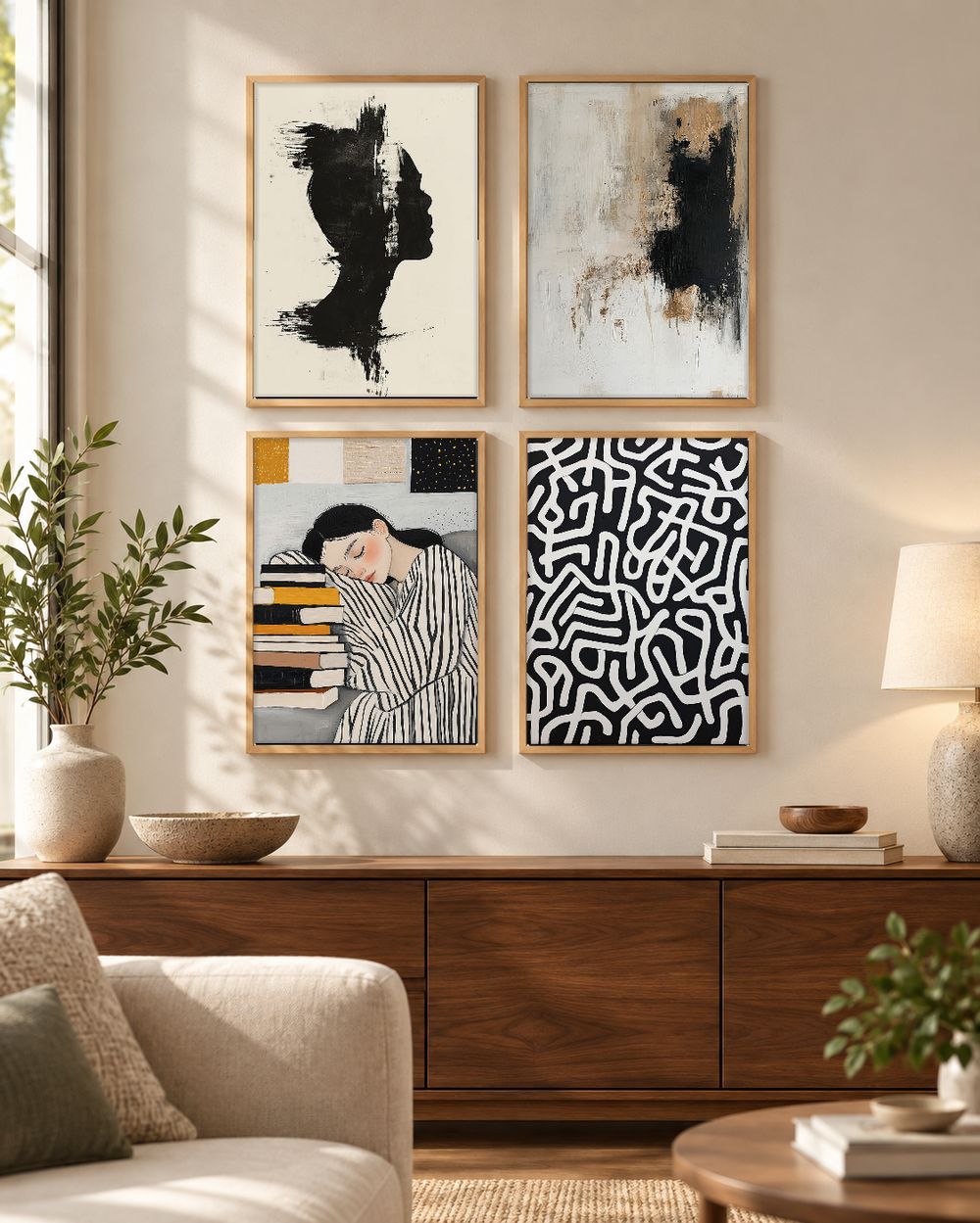 Set de 4 cuadros decorativos que combinan