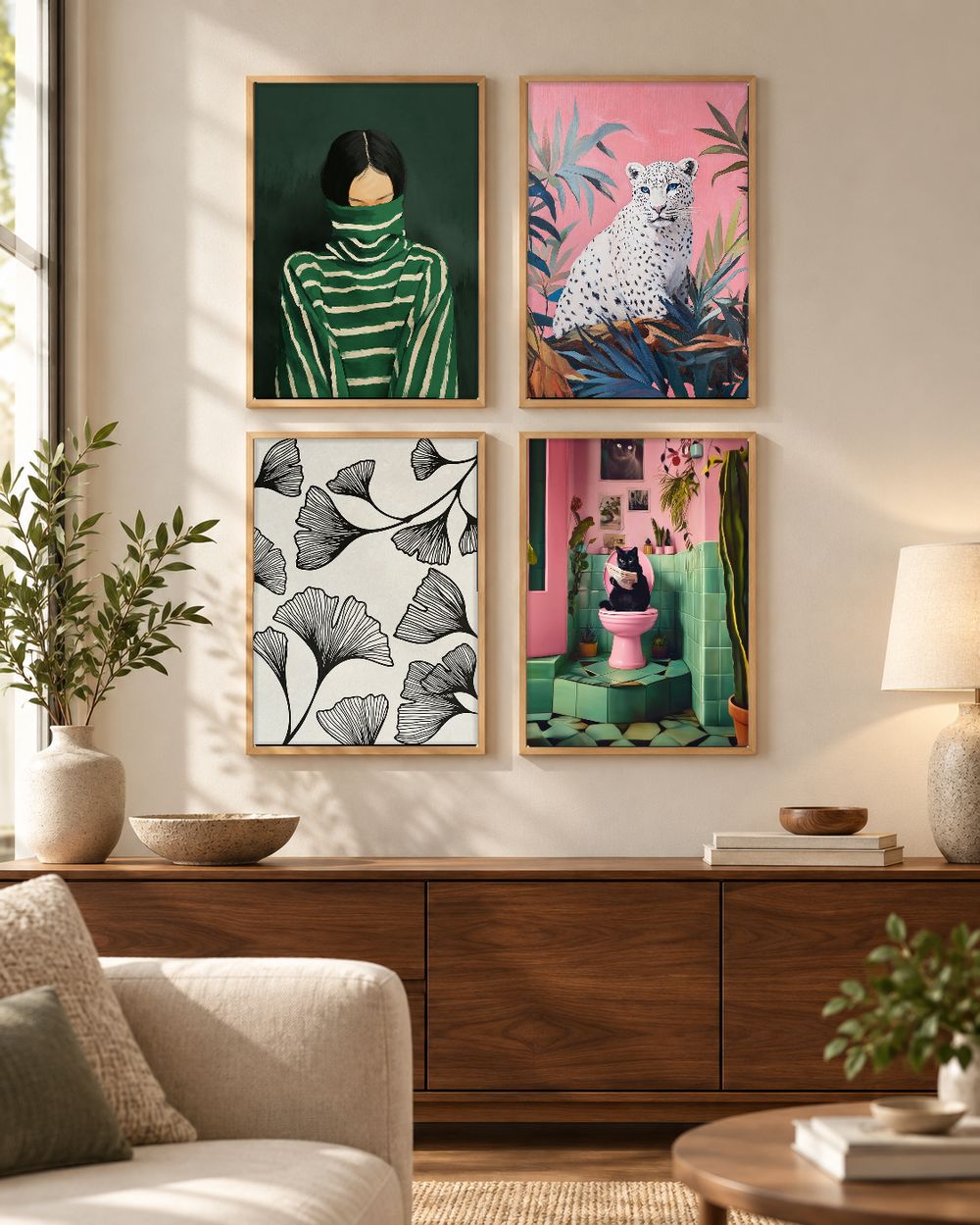 Set de 4 cuadros decorativos que combinan