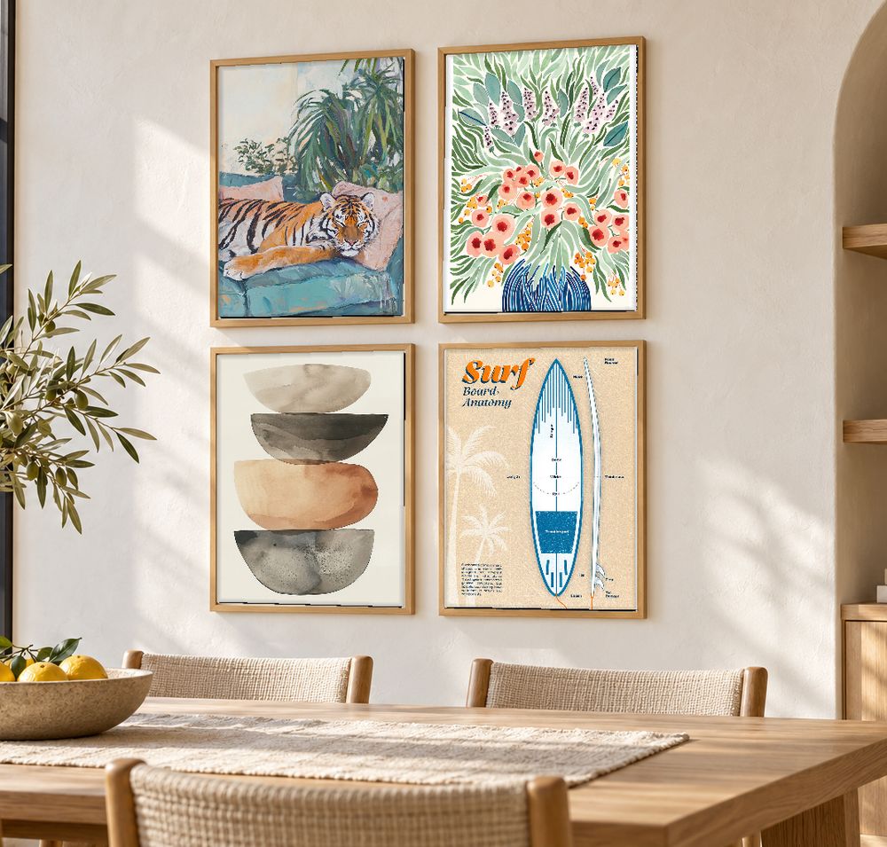 Set de 4 cuadros decorativos que combinan
