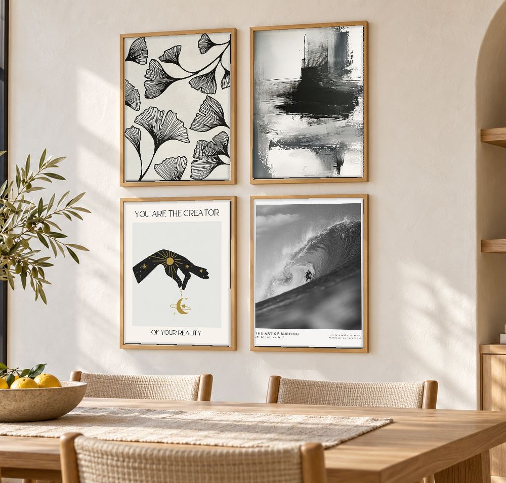 Set de 4 cuadros decorativos que combinan
