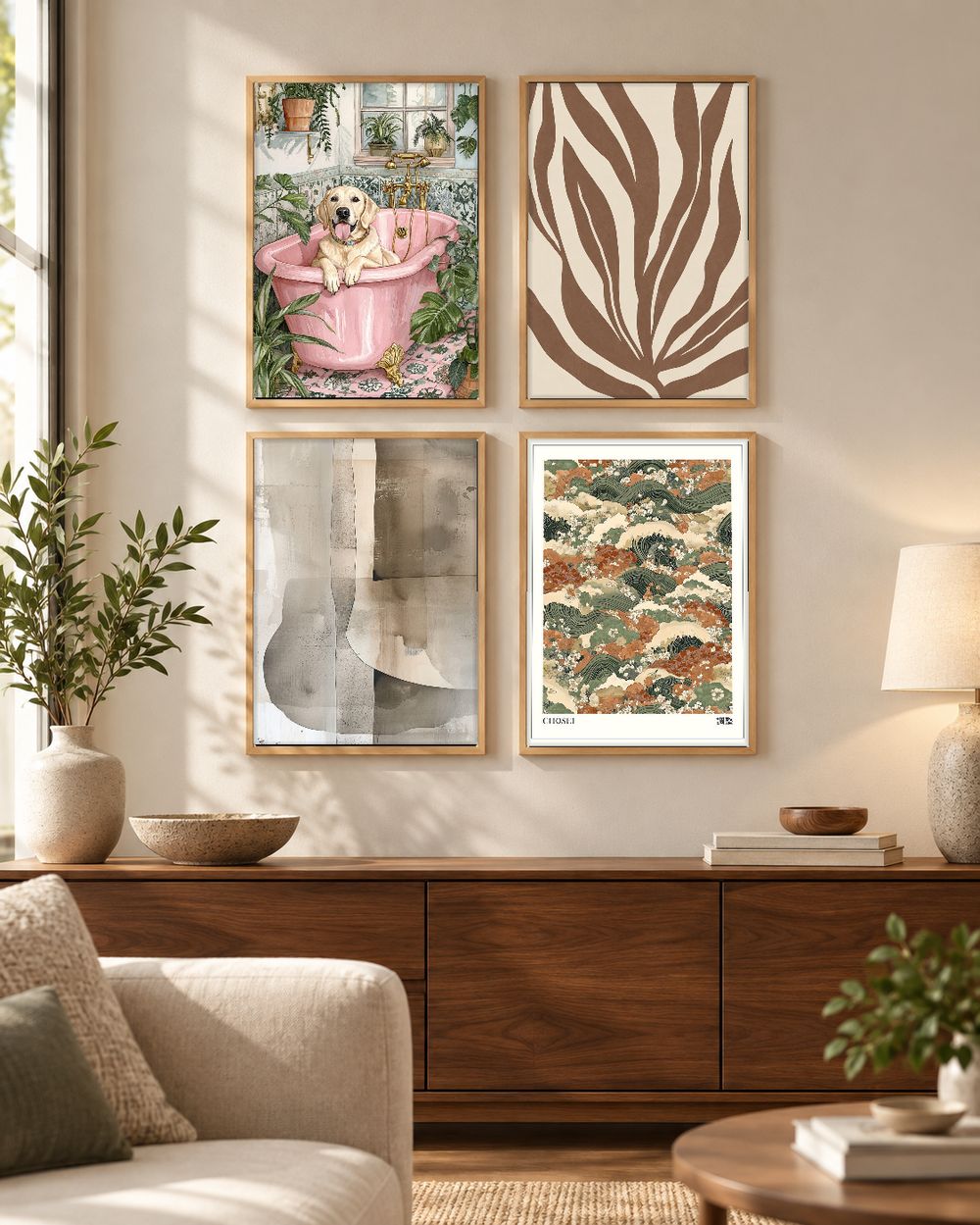 Set de 4 cuadros decorativos que combinan