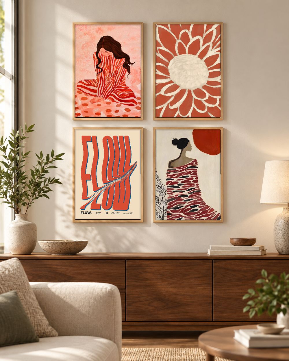 Set de 4 cuadros decorativos que combinan