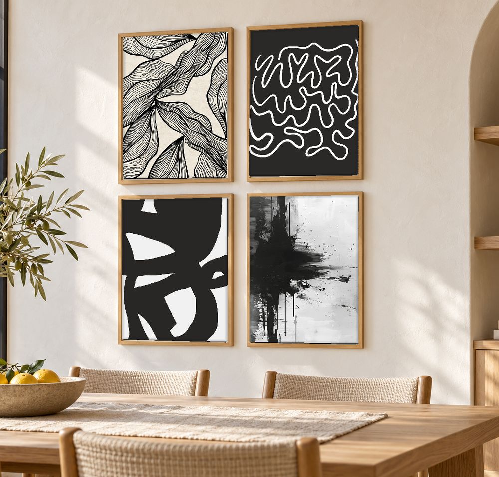 Set de 4 cuadros decorativos que combinan