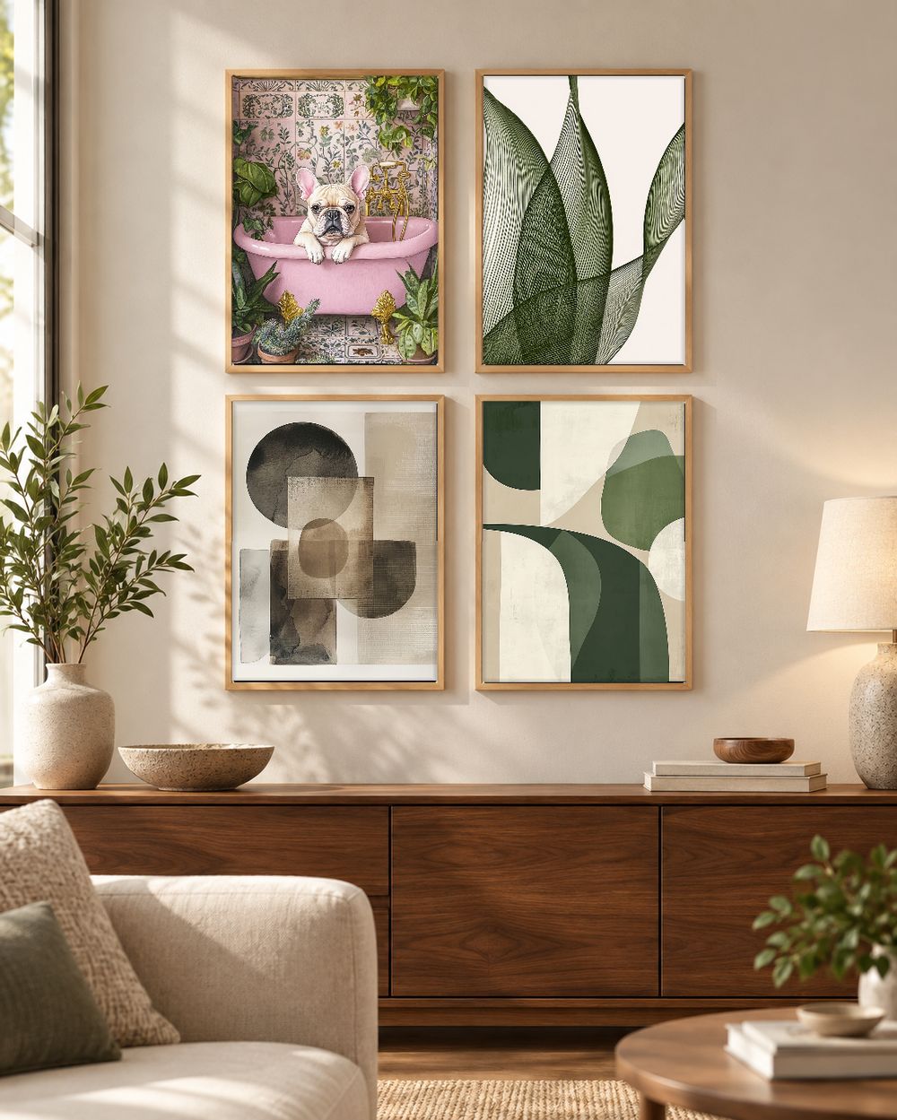 Set de 4 cuadros decorativos que combinan