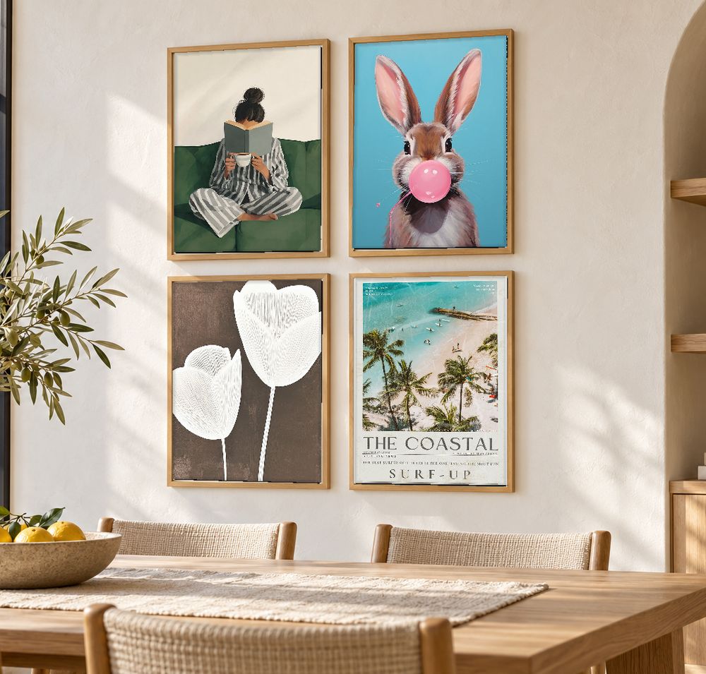 Set de 4 cuadros decorativos que combinan