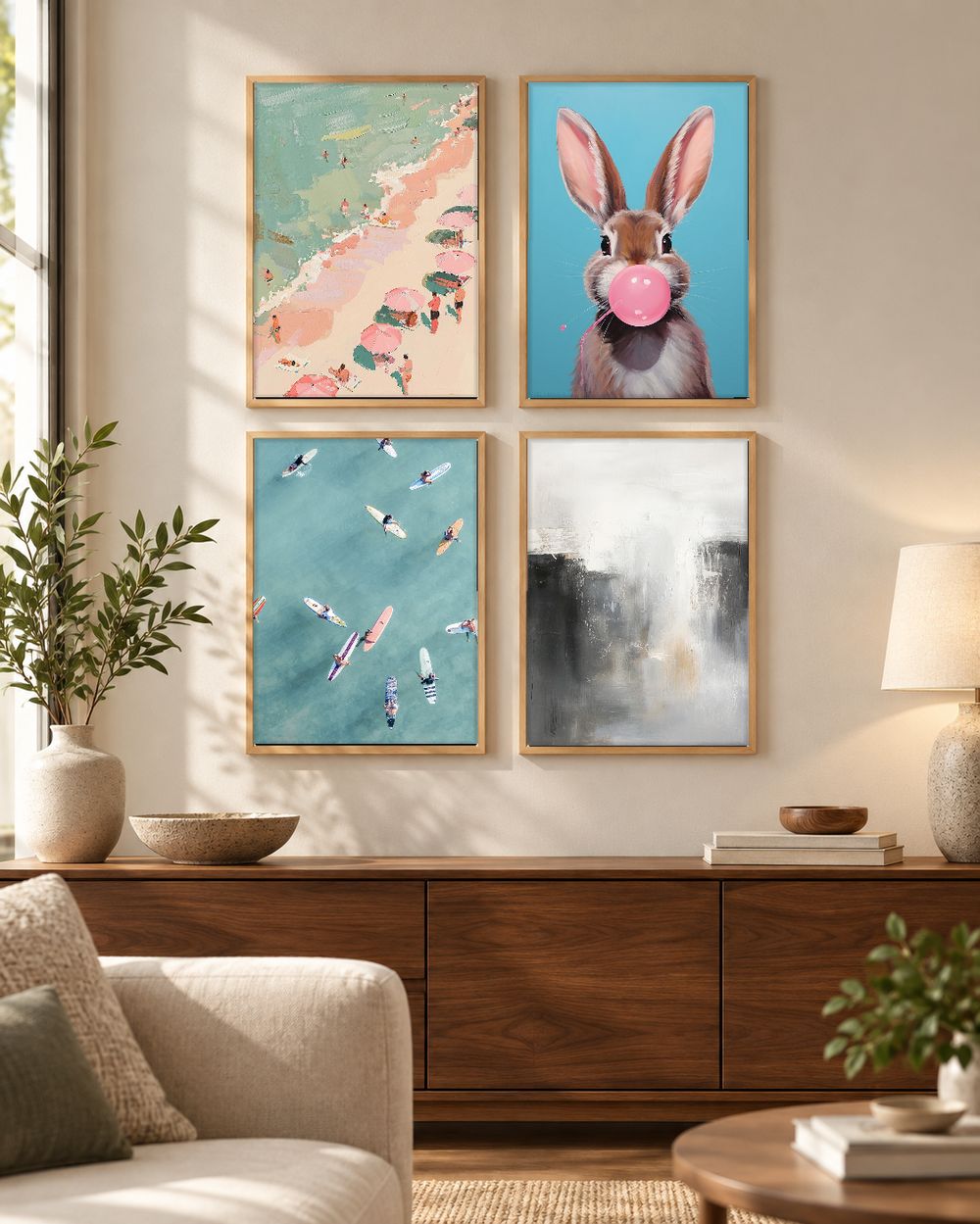 Set de 4 cuadros decorativos que combinan