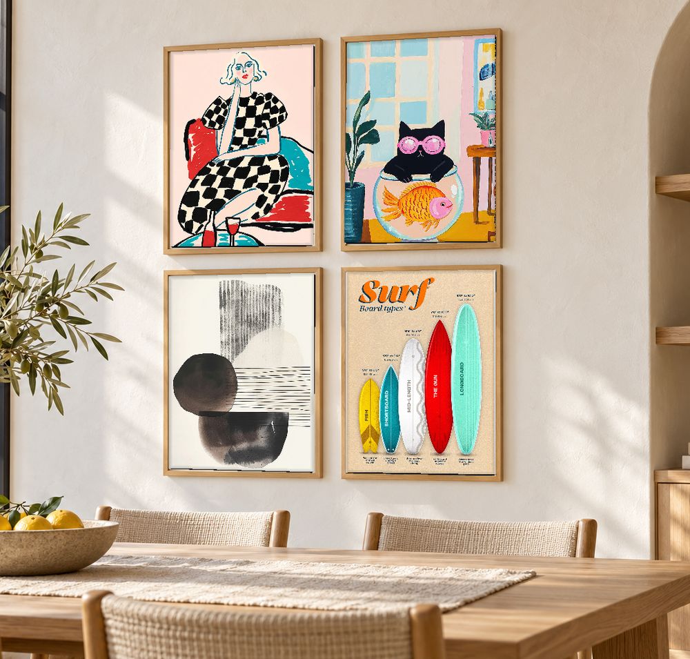 Set de 4 cuadros decorativos que combinan