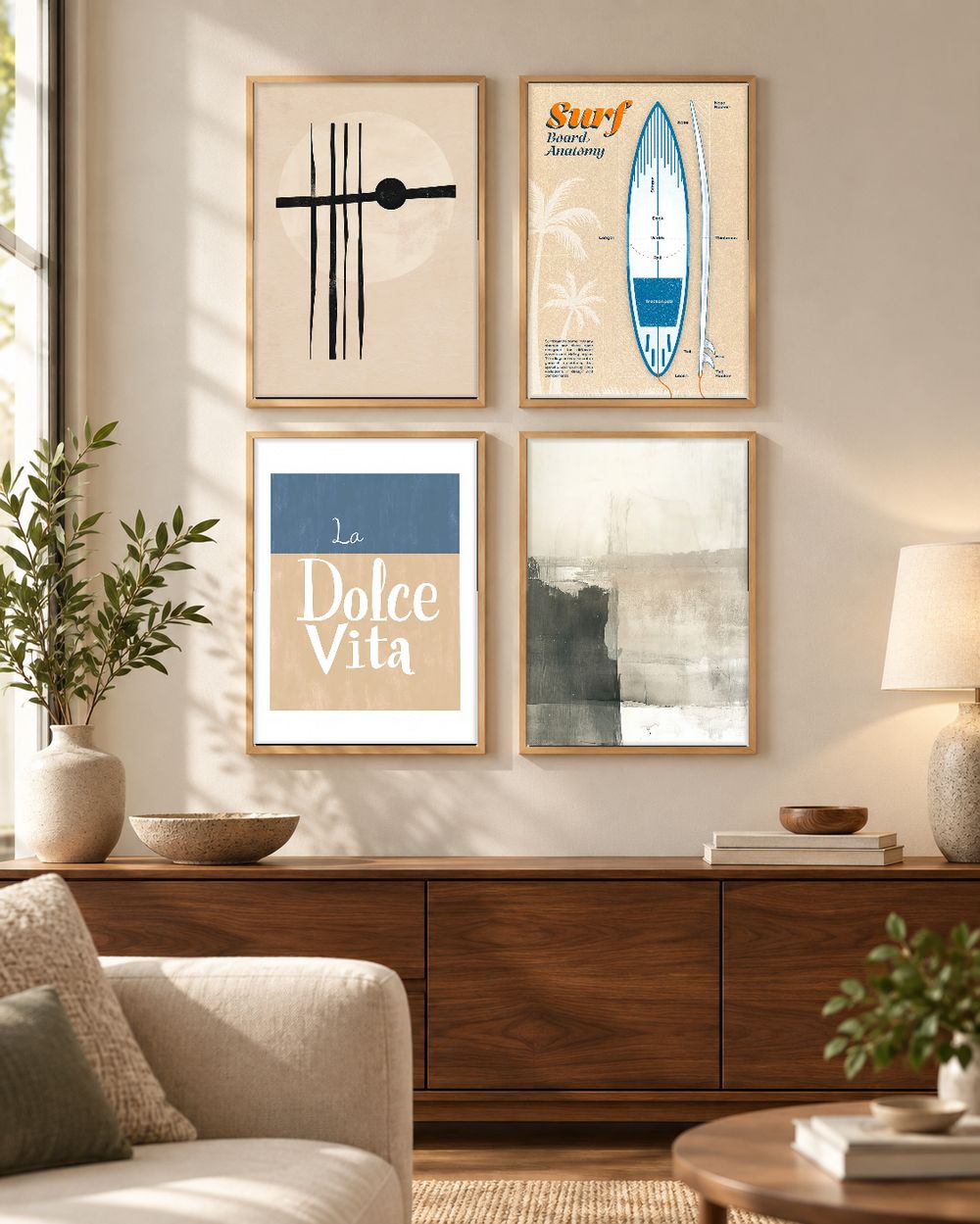 Set de 4 cuadros decorativos que combinan