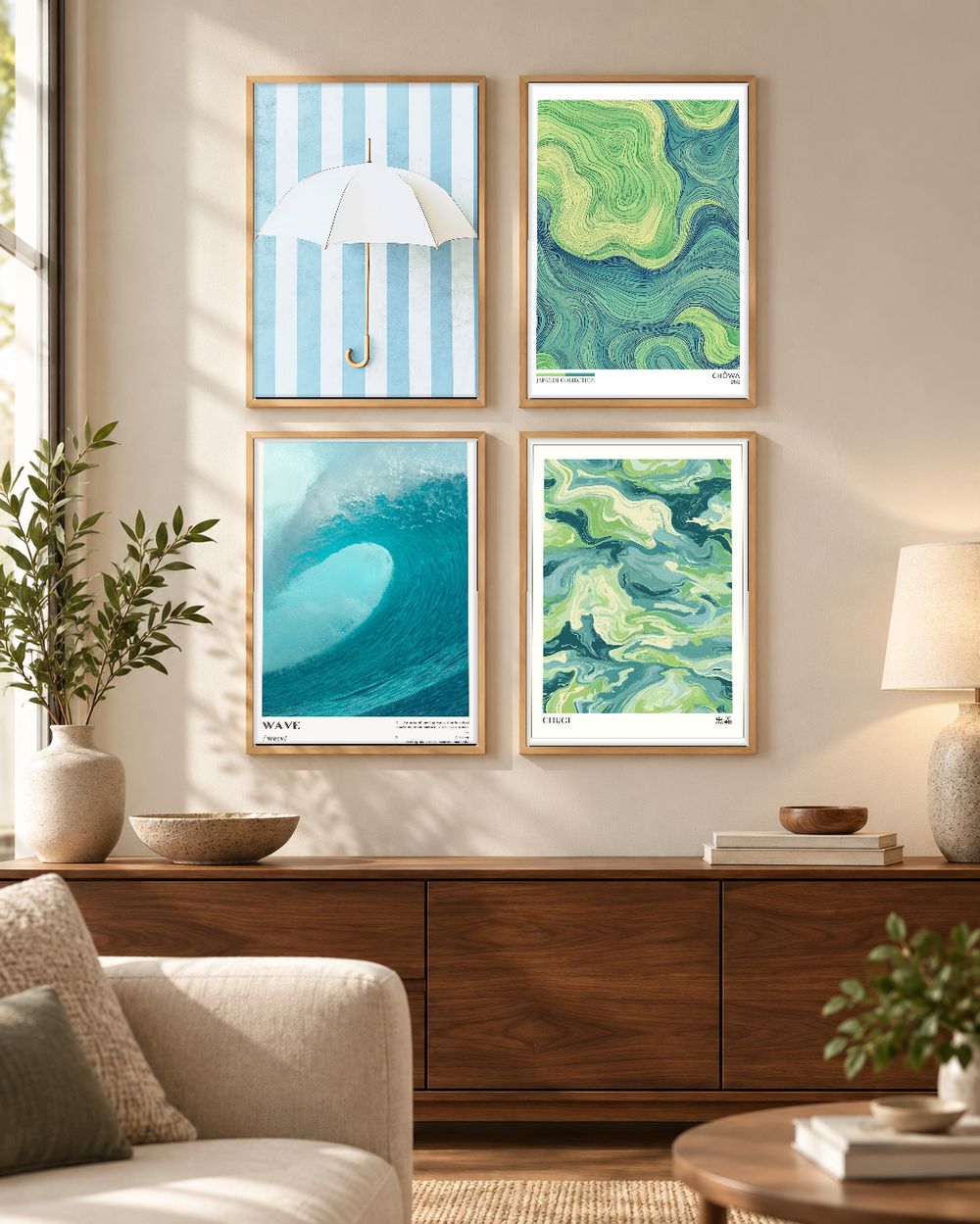 Set de 4 cuadros decorativos que combinan