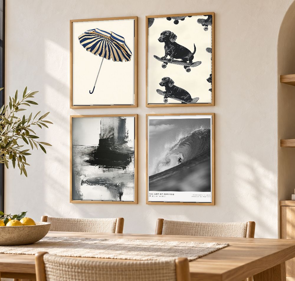 Set de 4 cuadros decorativos que combinan
