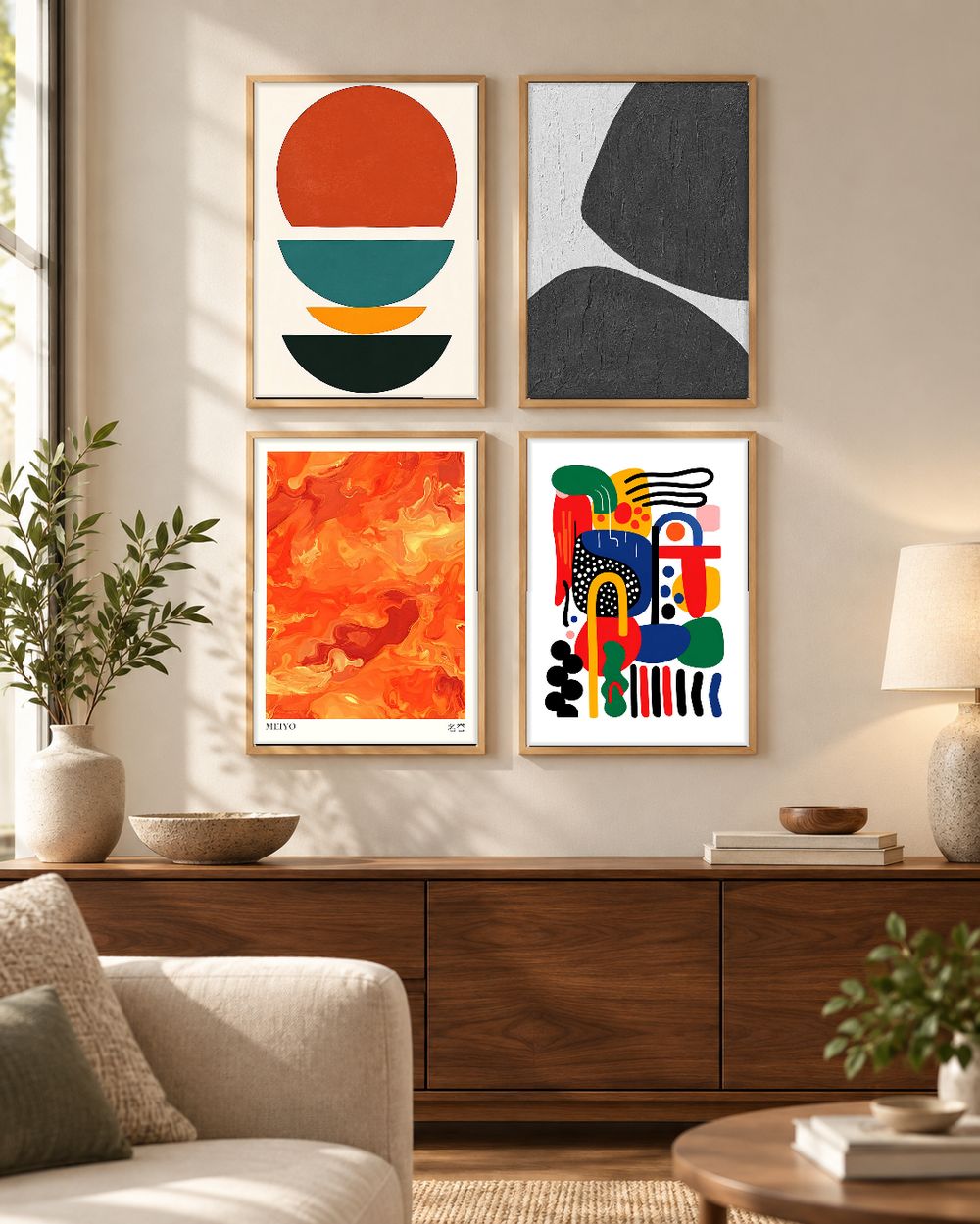 Set de 4 cuadros decorativos que combinan