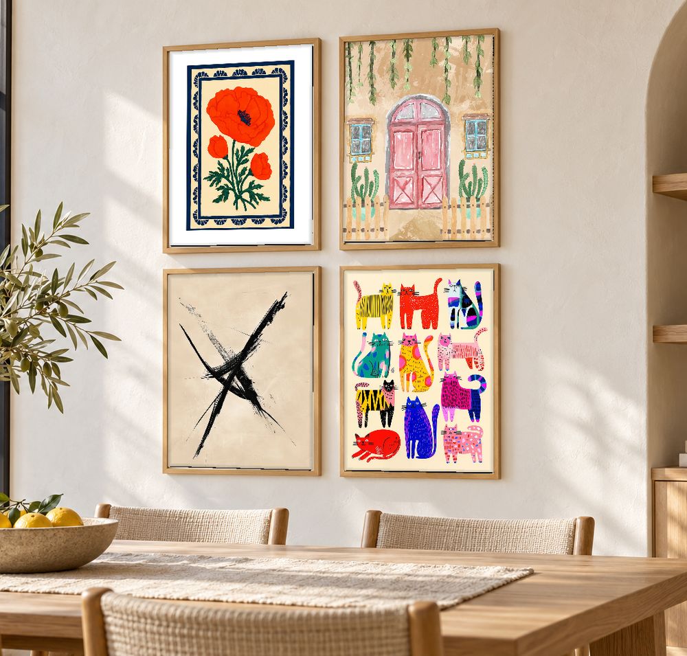 Set de 4 cuadros decorativos que combinan