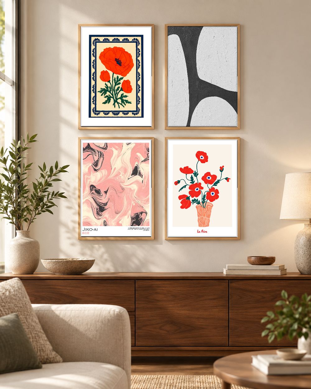 Set de 4 cuadros decorativos que combinan