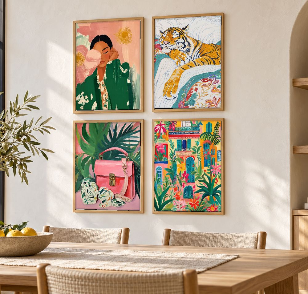 Set de 4 cuadros decorativos que combinan