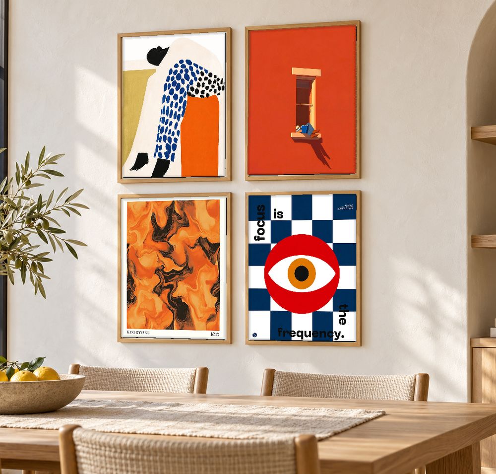 Set de 4 cuadros decorativos que combinan
