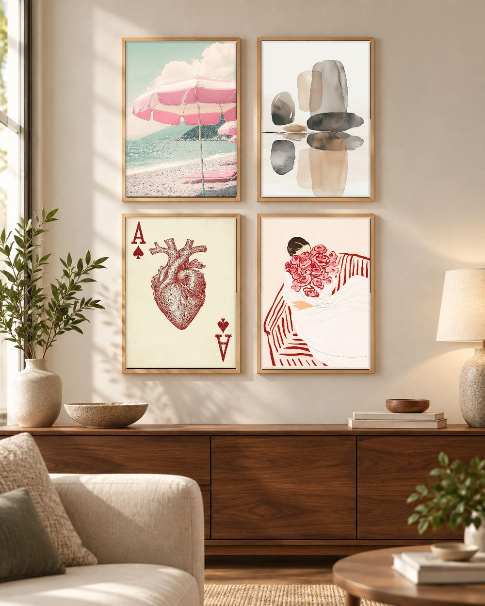 Set de 4 cuadros decorativos que combinan