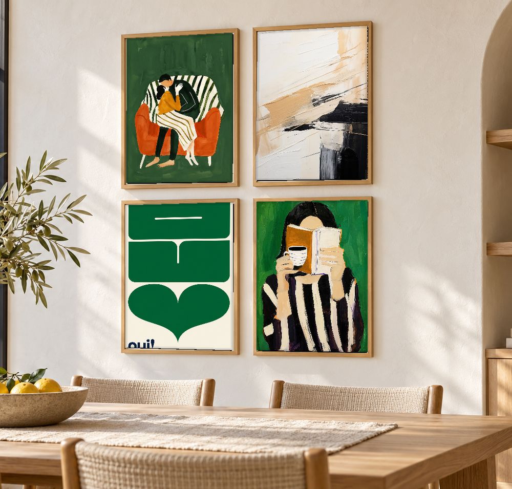 Set de 4 cuadros decorativos que combinan
