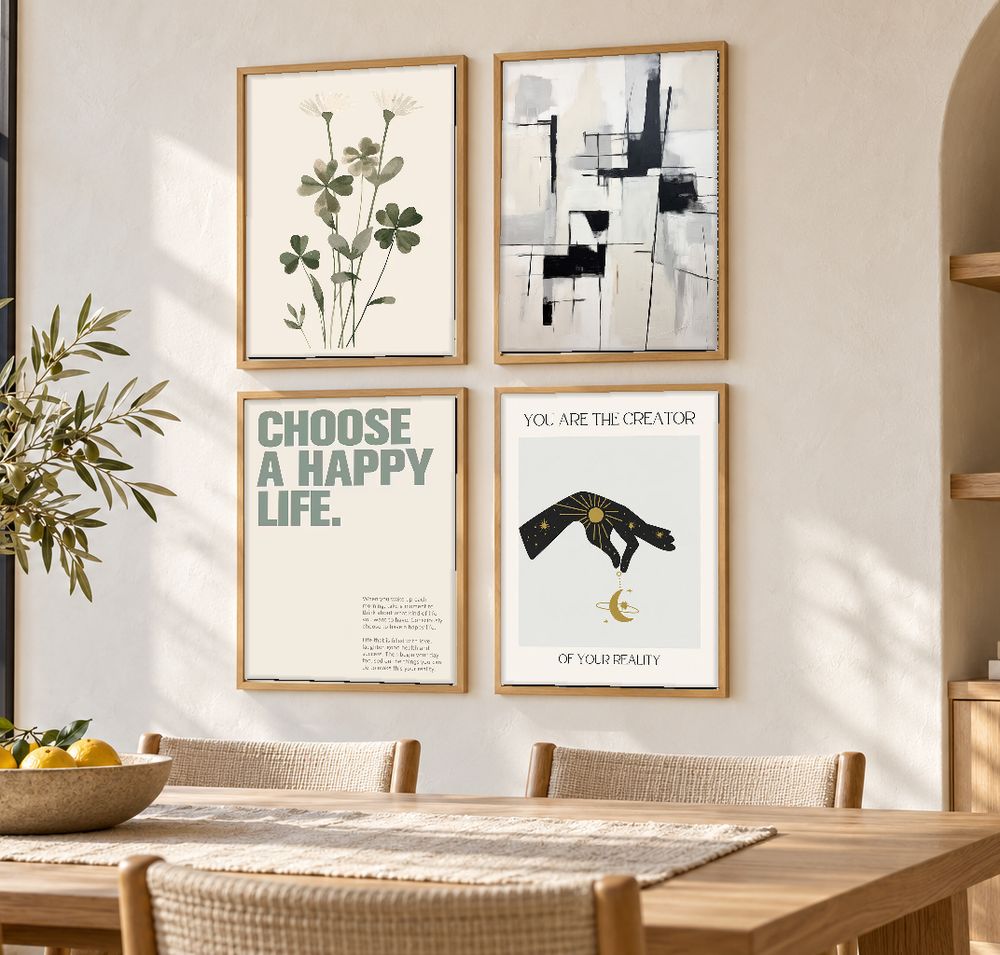 Set de 4 cuadros decorativos que combinan