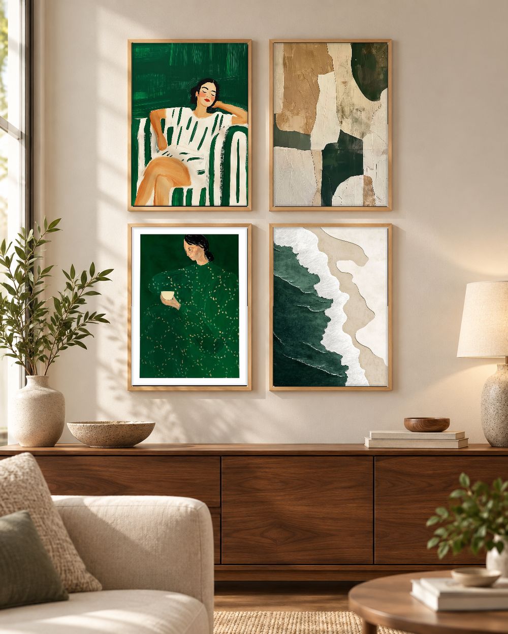 Set de 4 cuadros decorativos que combinan