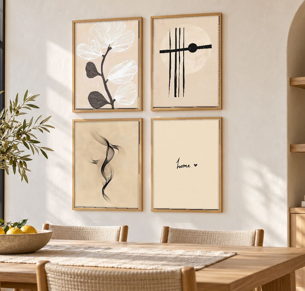 Set de 4 cuadros decorativos que combinan